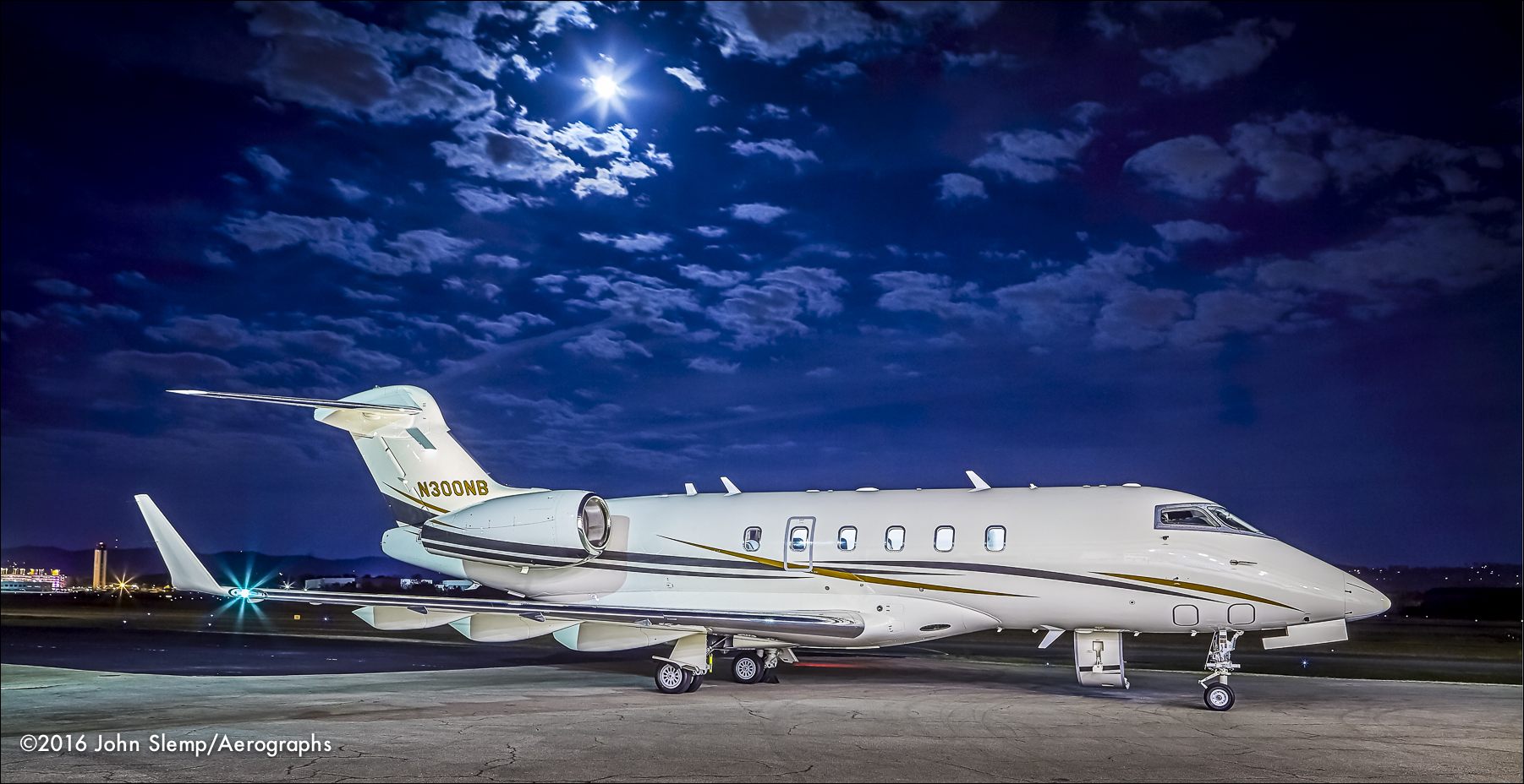 Bombardier Challenger 300 owned by the Nelson Brothers company in Birmingham, Alabama.