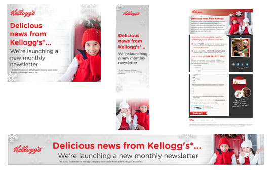 Kelloggs contest banner ads & homepage