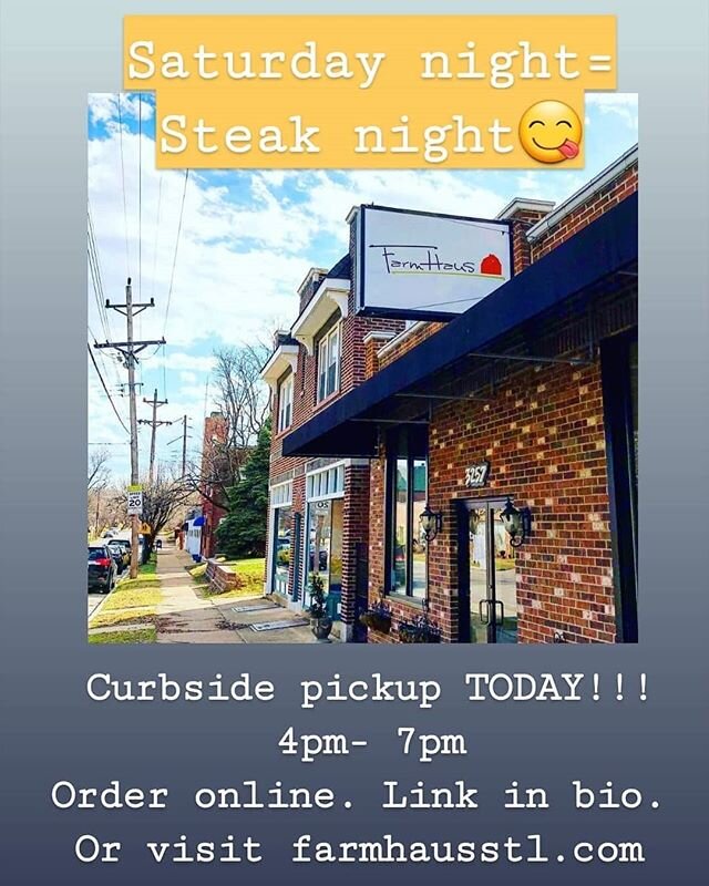 Happy Saturday StL! The sun is shining😄
.
Our steaks pair well with patios, decks, air conditioning and just about anything😉
.
Order online. Link in bio. Or visit farmhausstl.com
.
.
.
#stlfood #curbsidestl #stl #stlcarryout #stlouiscity #stlouisea