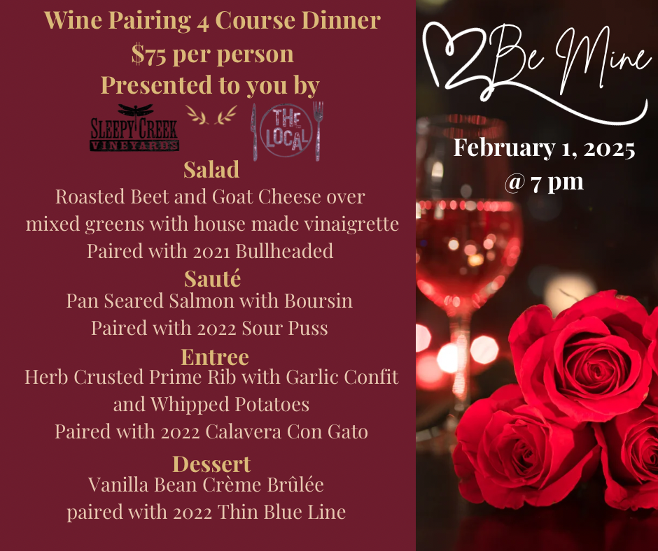 "Be Mine" Wine Pairing Dinner - February 1, 2025