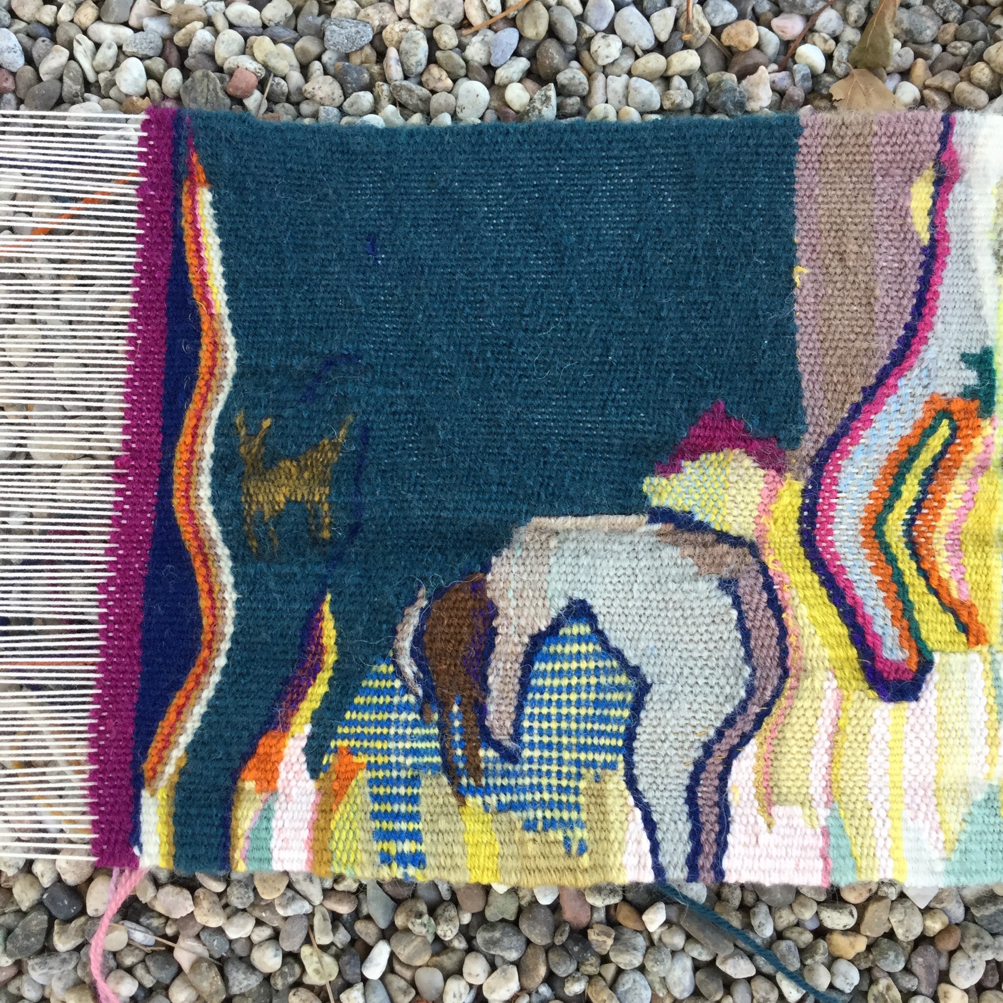 River Bath, wool tapestry