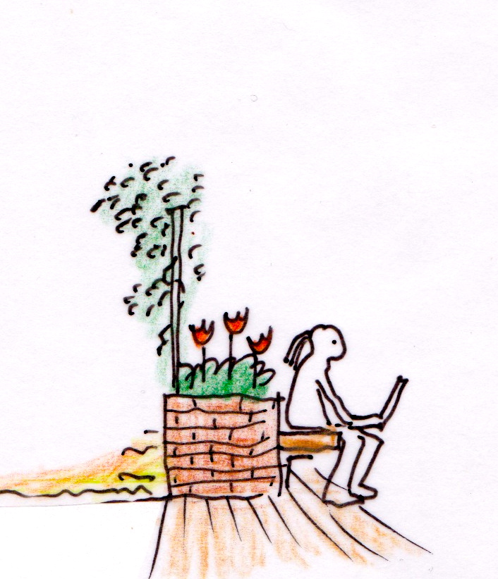 Illustration, LTH, V-husets innergård