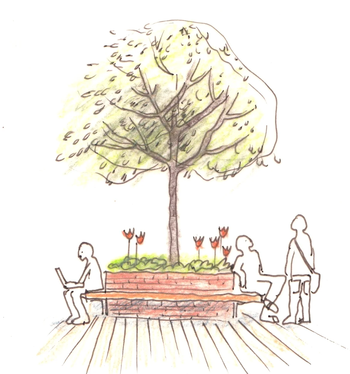 Illustration LTH, V-husets innergård