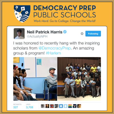 Neil Patrick Harris visits Democracy Prep
