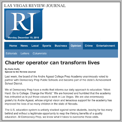 Las Vegas Review-Journal: Democracy Prep