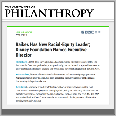 Chronicle of Philanthropy: WorkingNation