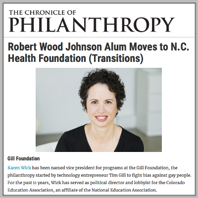 Chronicle of Philanthropy: Gill Foundation
