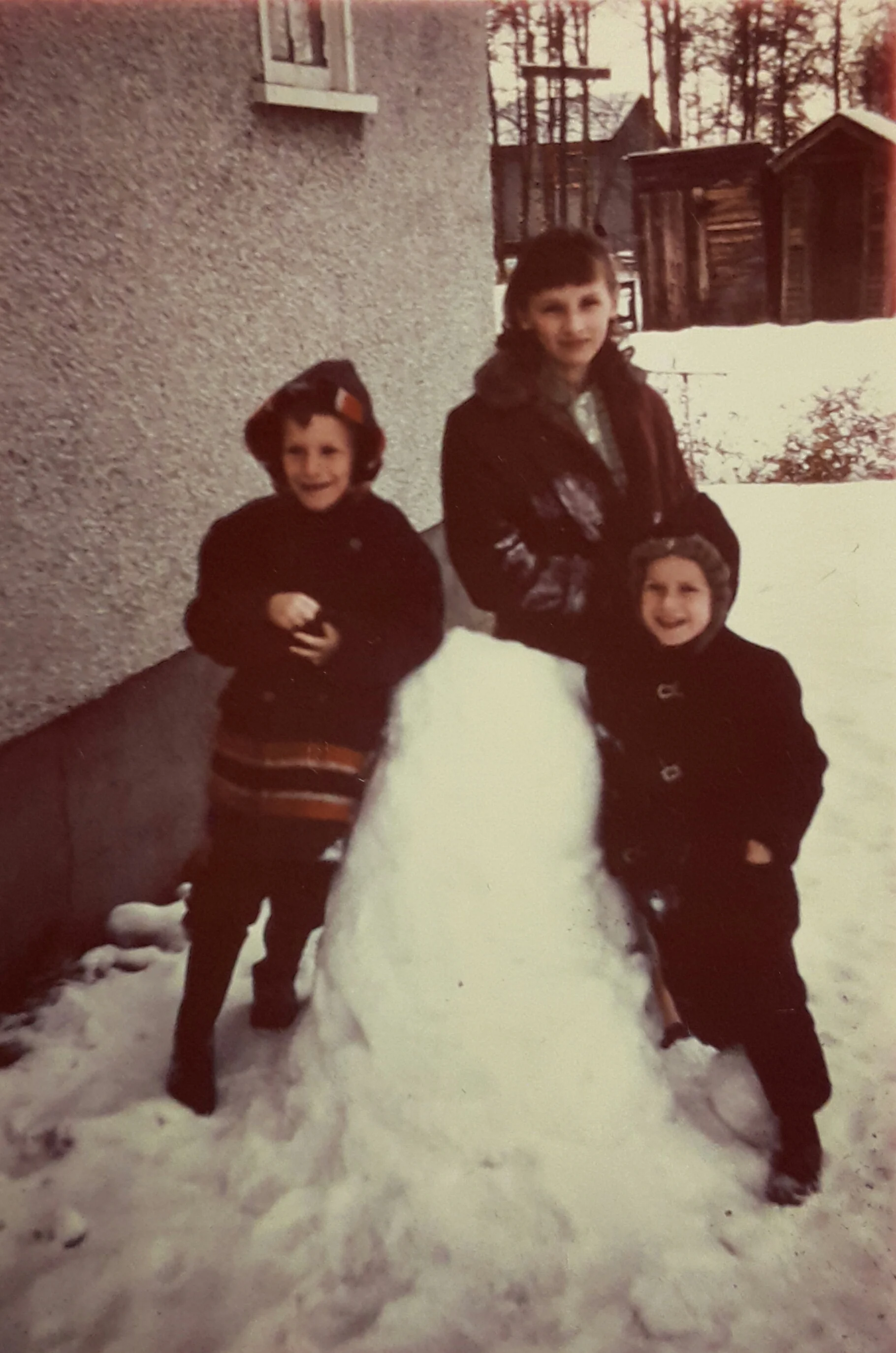 In de sneeuw