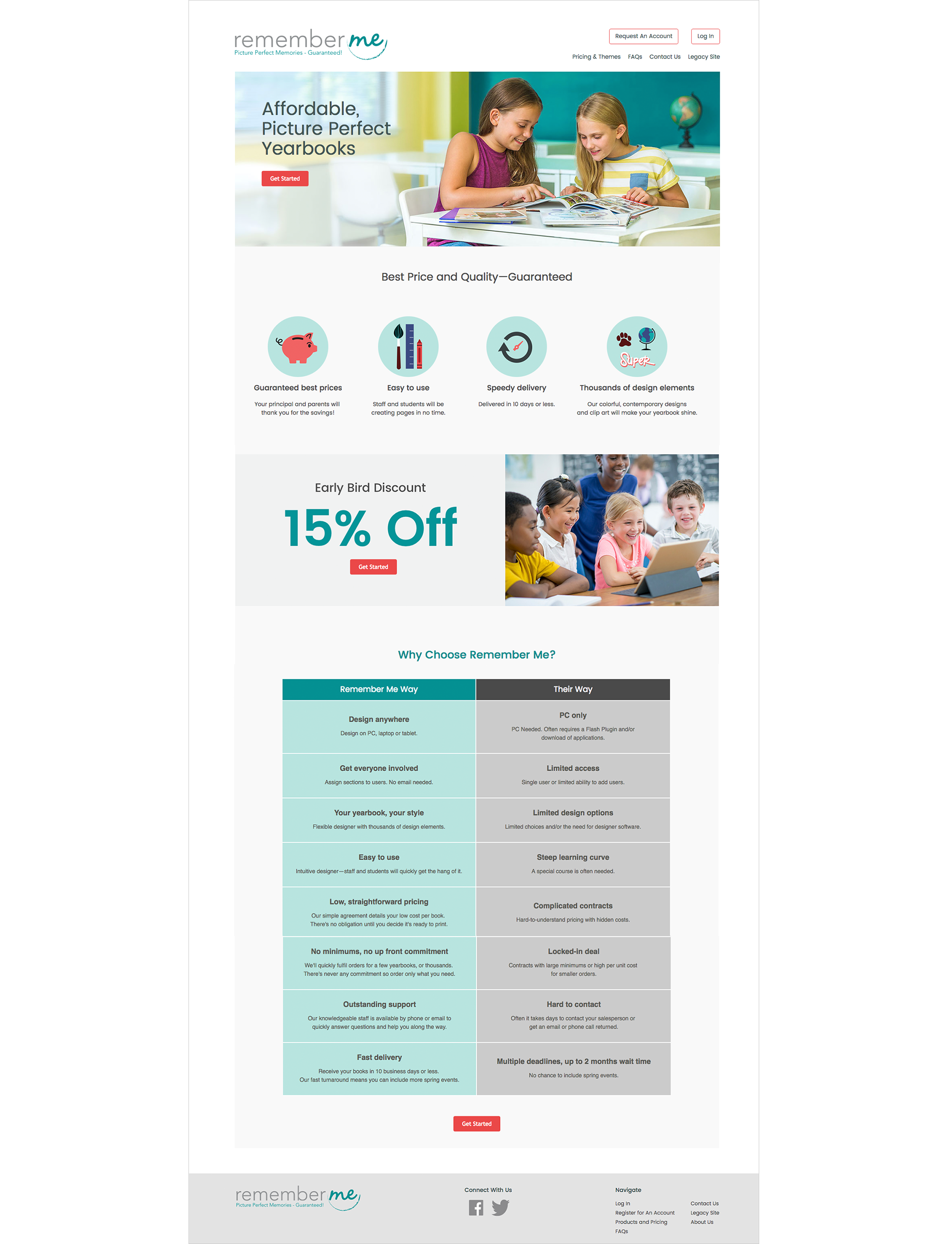 Homepage of the Remember Me website.