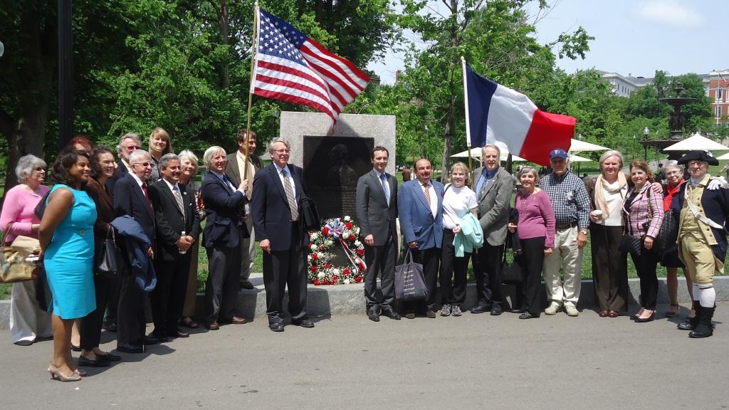 Lafayette Society Members at  the Lafayette Monument