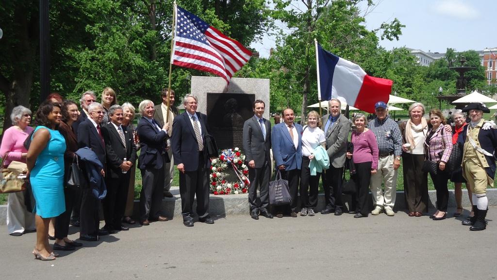 Lafayette Society Members at the Lafayette Monument