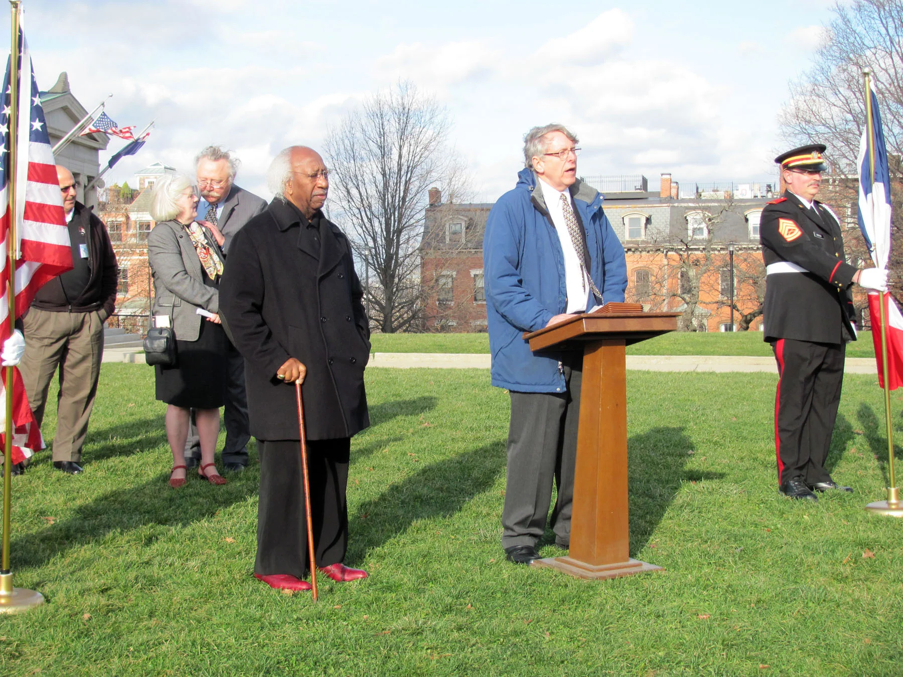 Alan Hoffman introducing Honorary Lafayette Society Member Marvin E. Gilmore, Jr. 2011 W3R Lafayette Society.