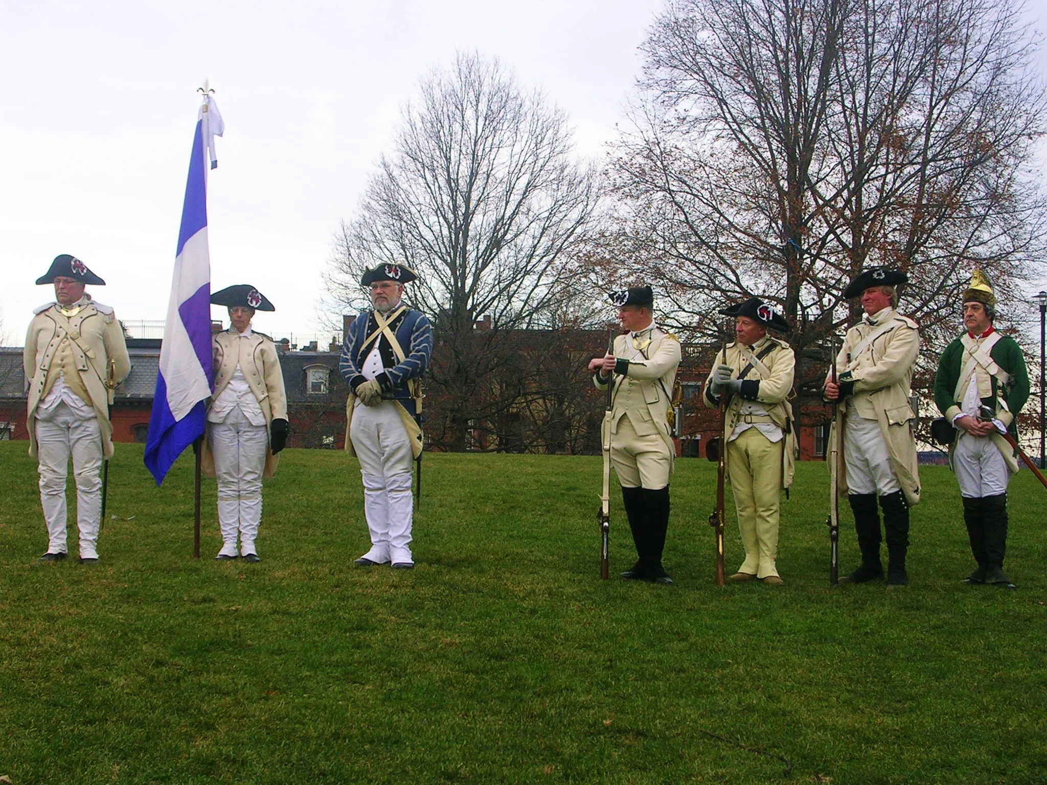 French Regiments, Mathew Mees in Green, 2012 Bunker Hill event.
