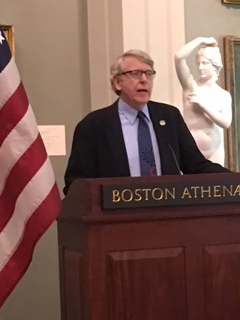 President Alan Hoffman speaks, courtesy of M. Hoffman.