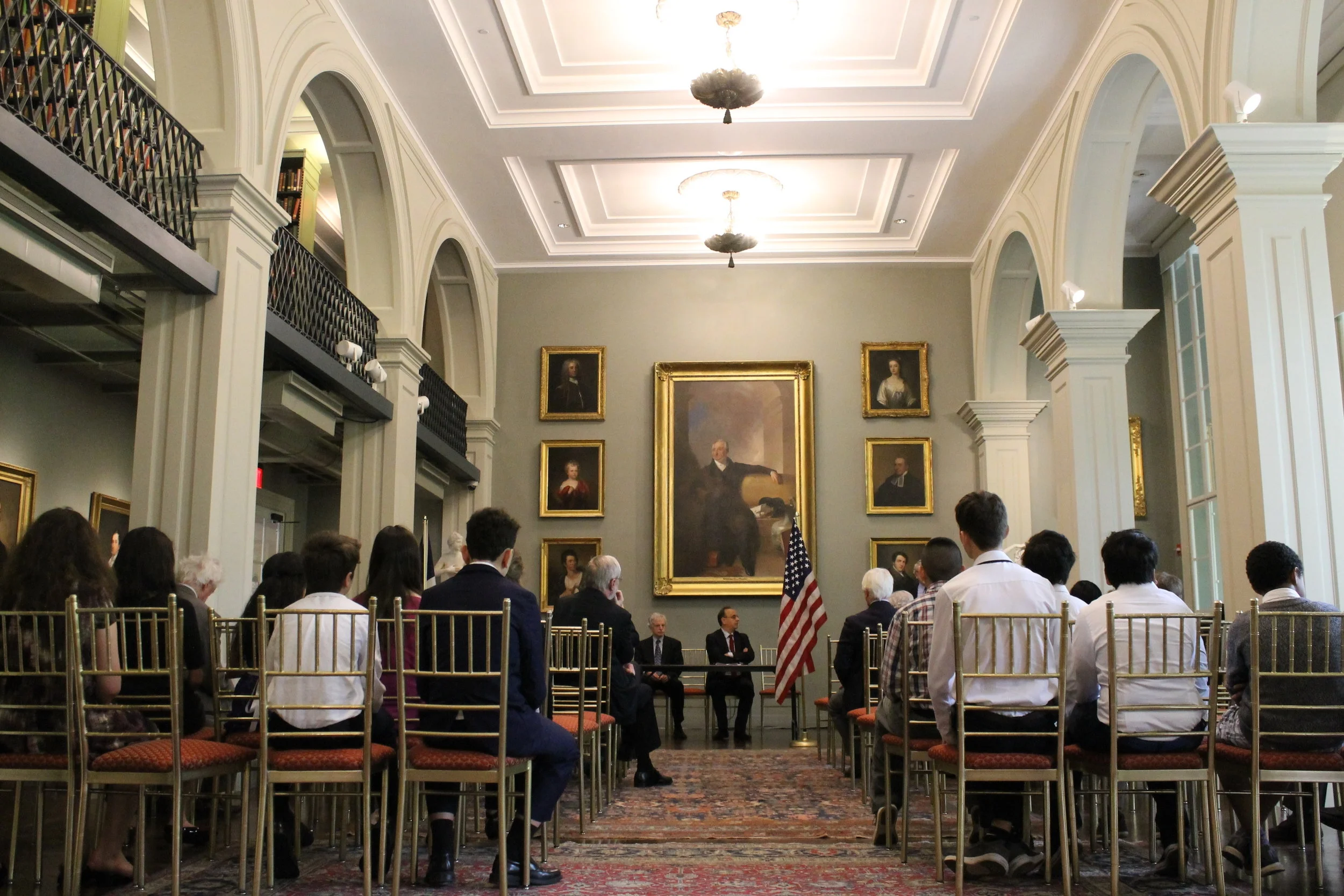The scene at the Boston Athenaeum, courtesy of L. Willis.