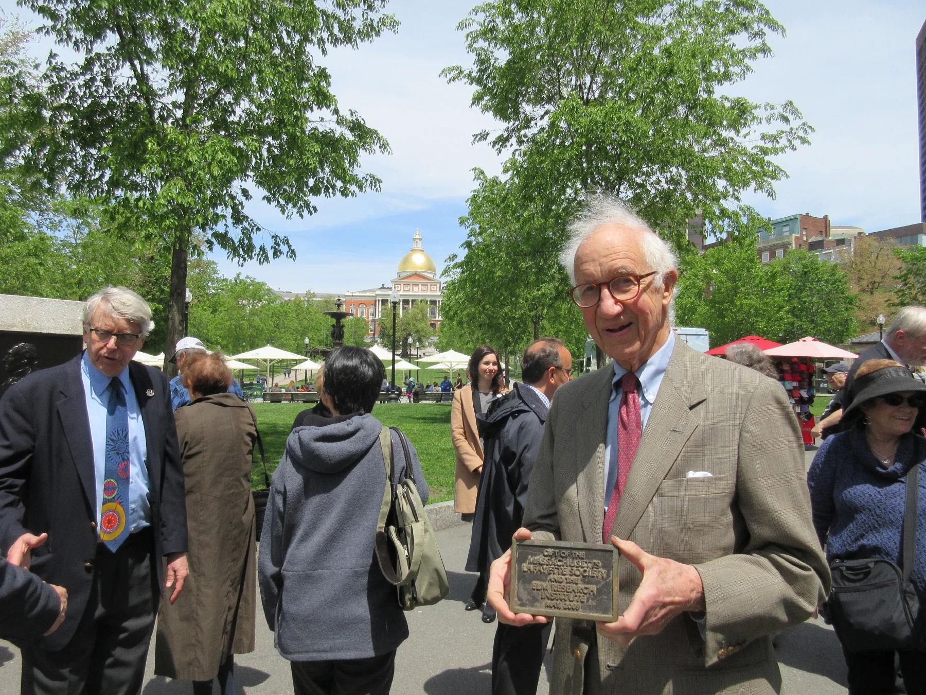Life Member Henry Lee displaying Liberty Tree Plaque, courtesy of F. Detwiller.