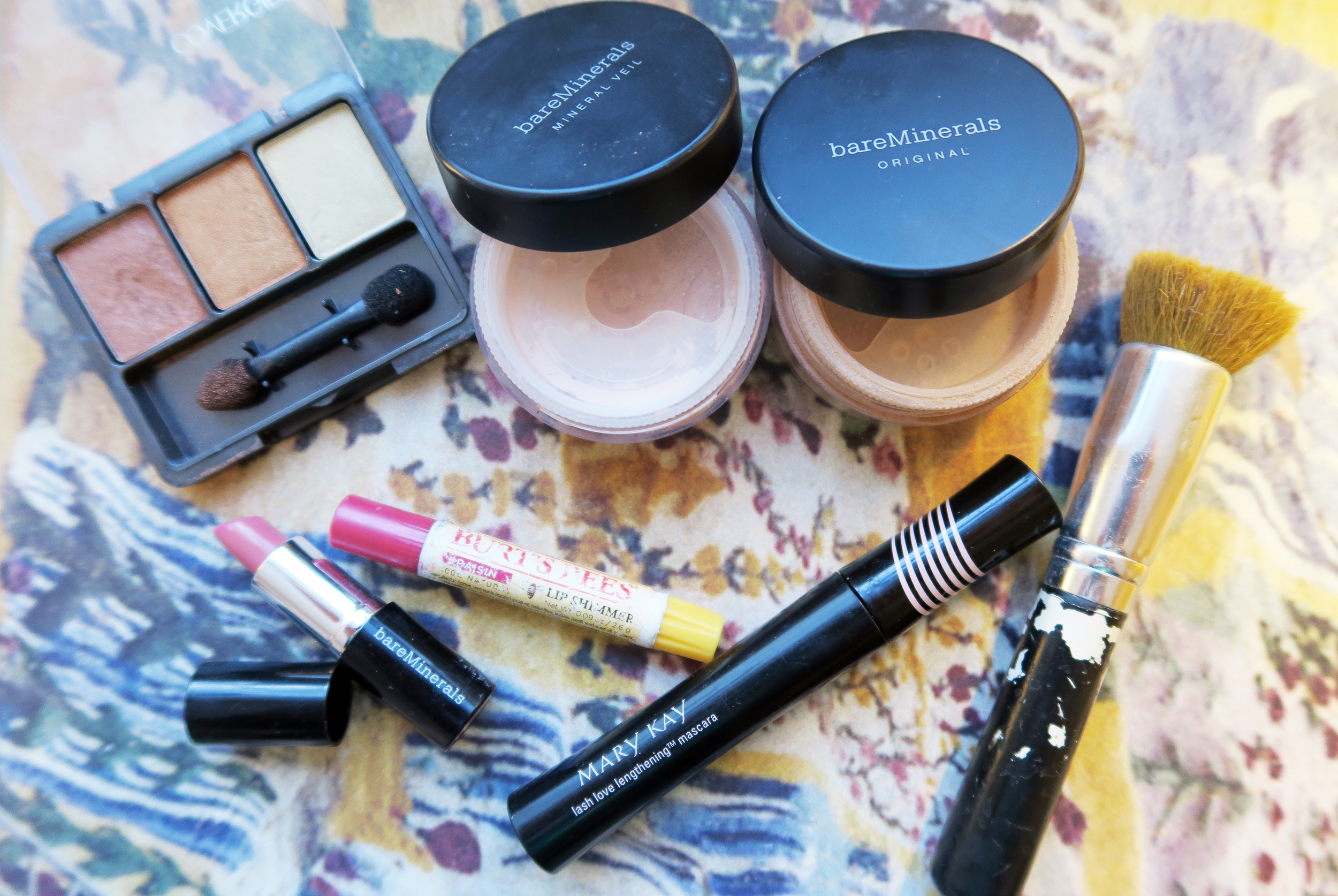 Inside Molly's makeup bag. 