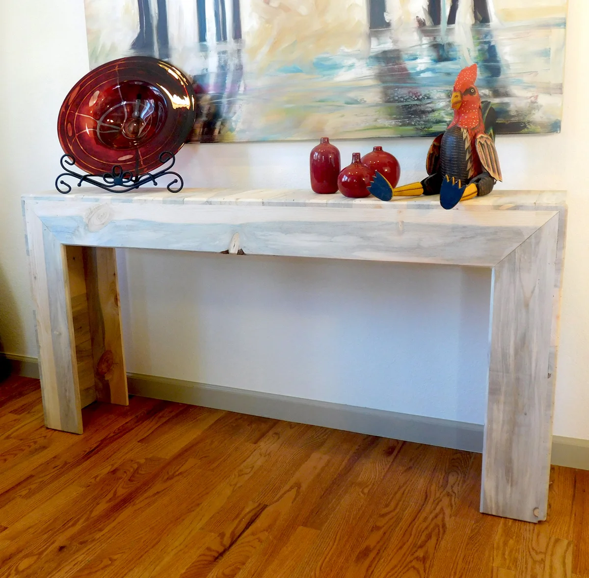 Beetle Kill Blue Stain Pine Classic Console Table