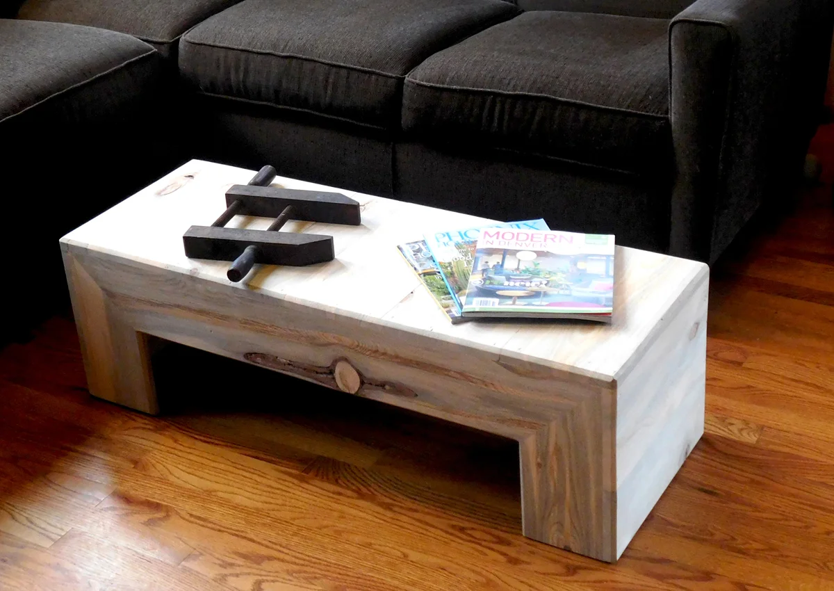 Beetle kill pine classic coffee table - $425