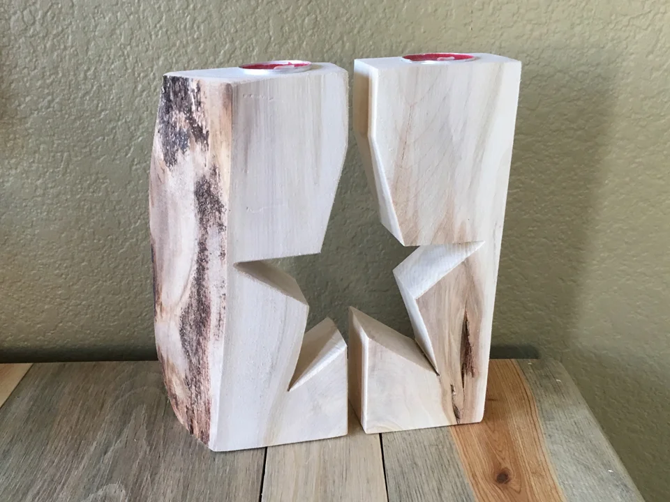 Beetle Kill Blue Stain Pine Star Candle - $25