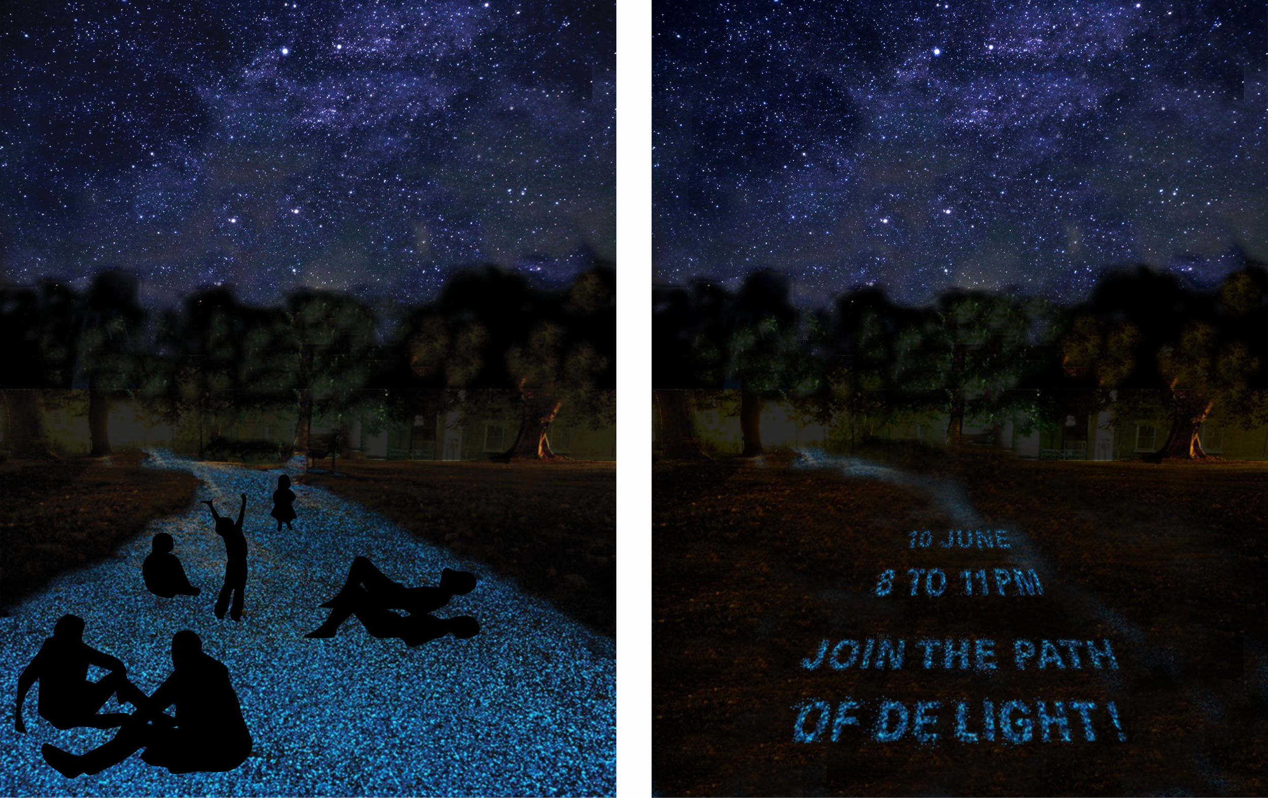 During the event, there would be star gazing sessions and short demonstrations of how to use lighting efficiently. The event would also attract members from other communities who may enjoy it and also become interested in hosting the event. People are encouraged to enjoy the beauty of the night and have fun together.