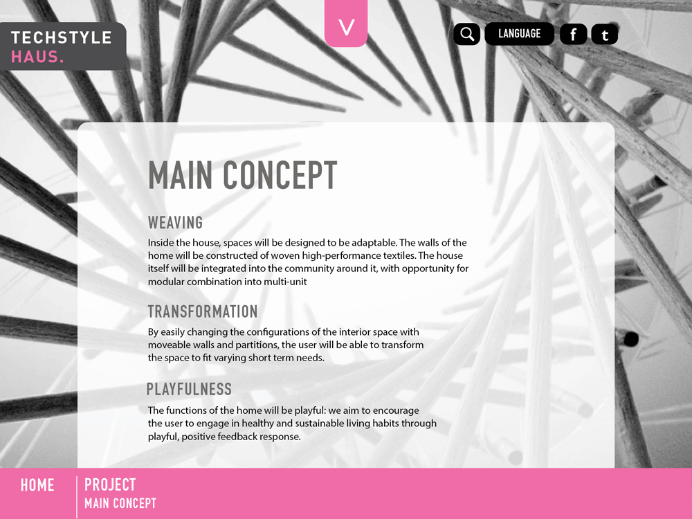 Images of the project have hot-spots to reveal information. More information about a hot-spot can also be seen by clicking.