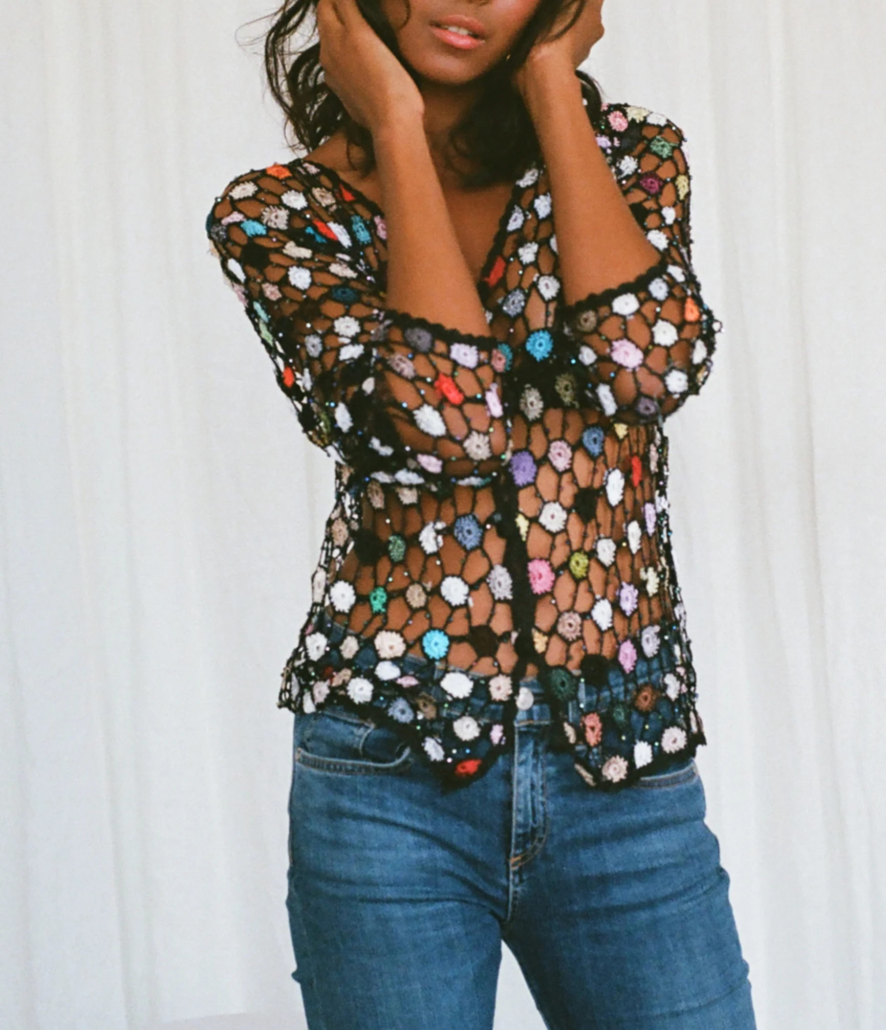 Multicolored Crochet Jacket