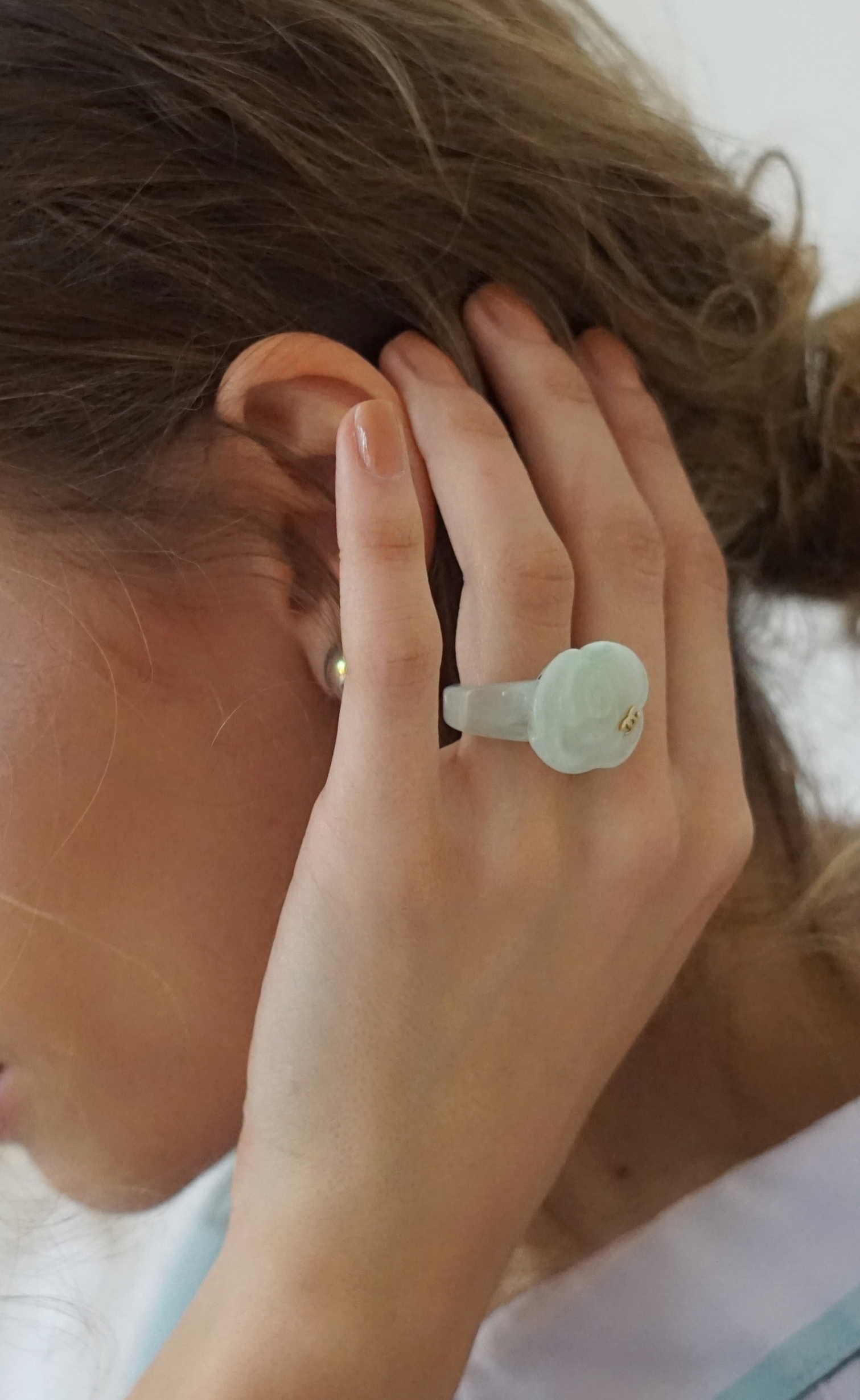 Chanel Jade Flower Ring