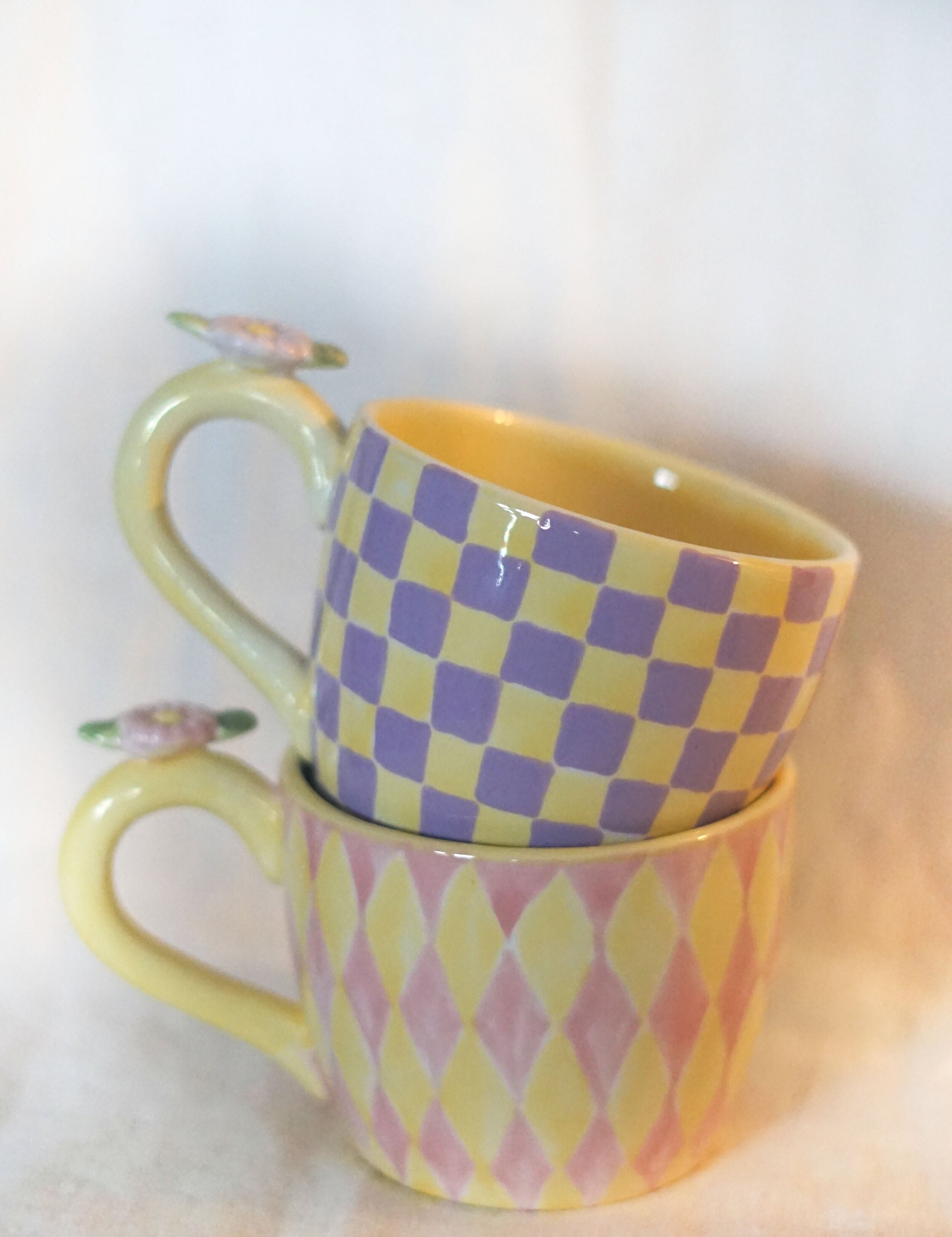 Vintage Pink And Yellow Mug