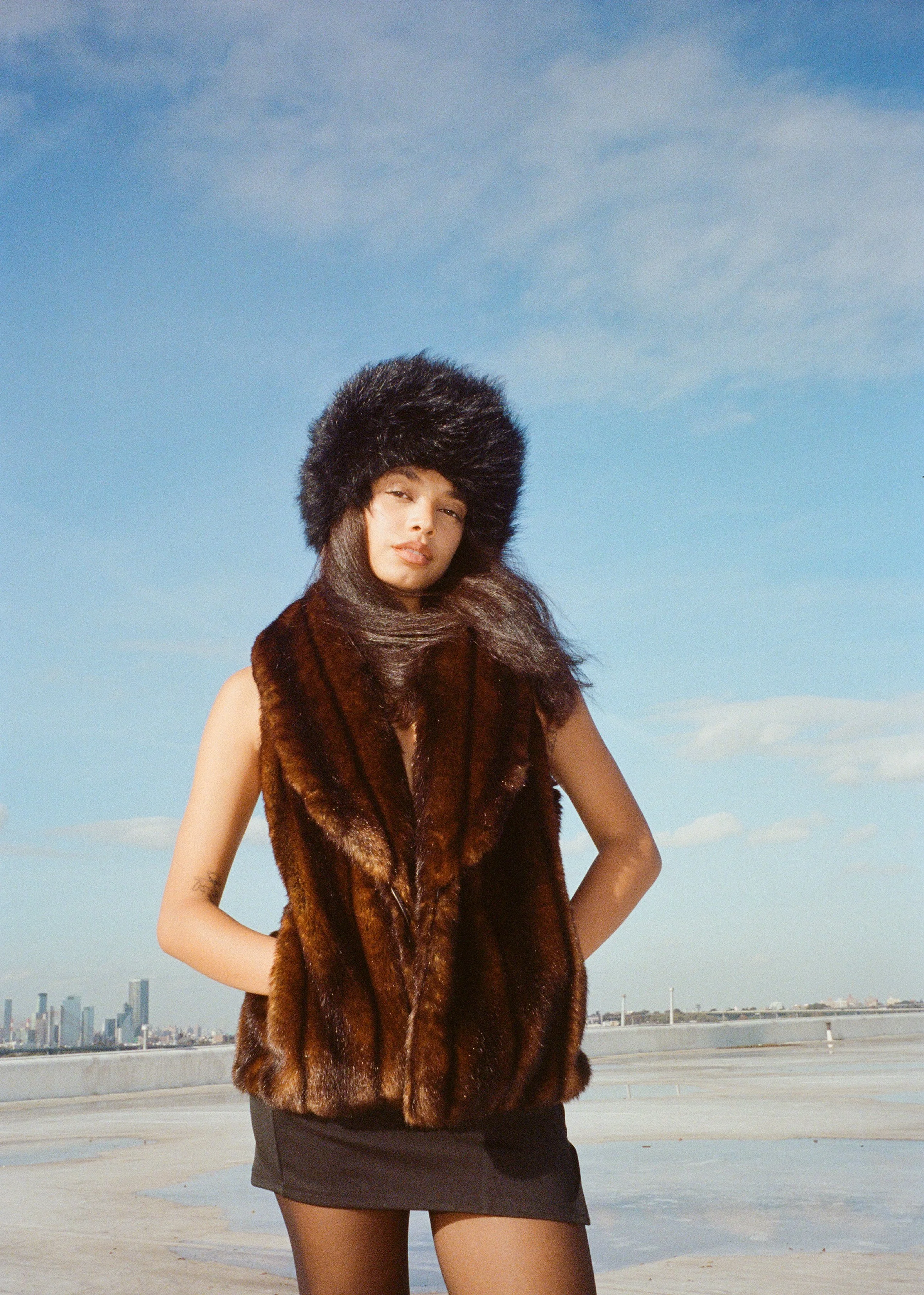 Vintage Ralph Lauren Faux Fur Vest — dem
