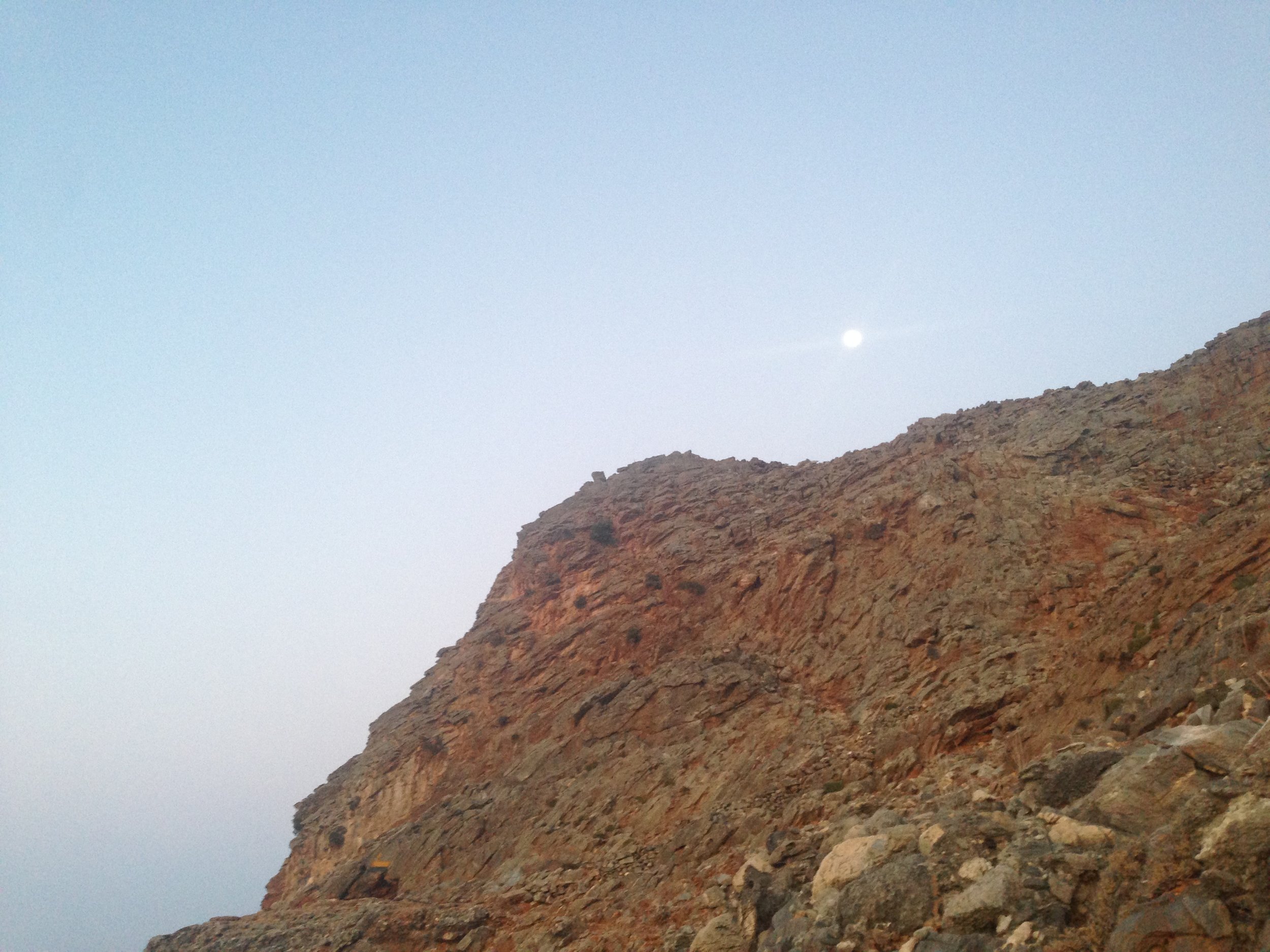 soft moon at evening sky Finikas