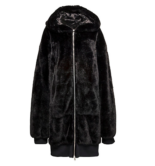 Fenty Oversized Zip-Up Faux Fur Bomber Jacket