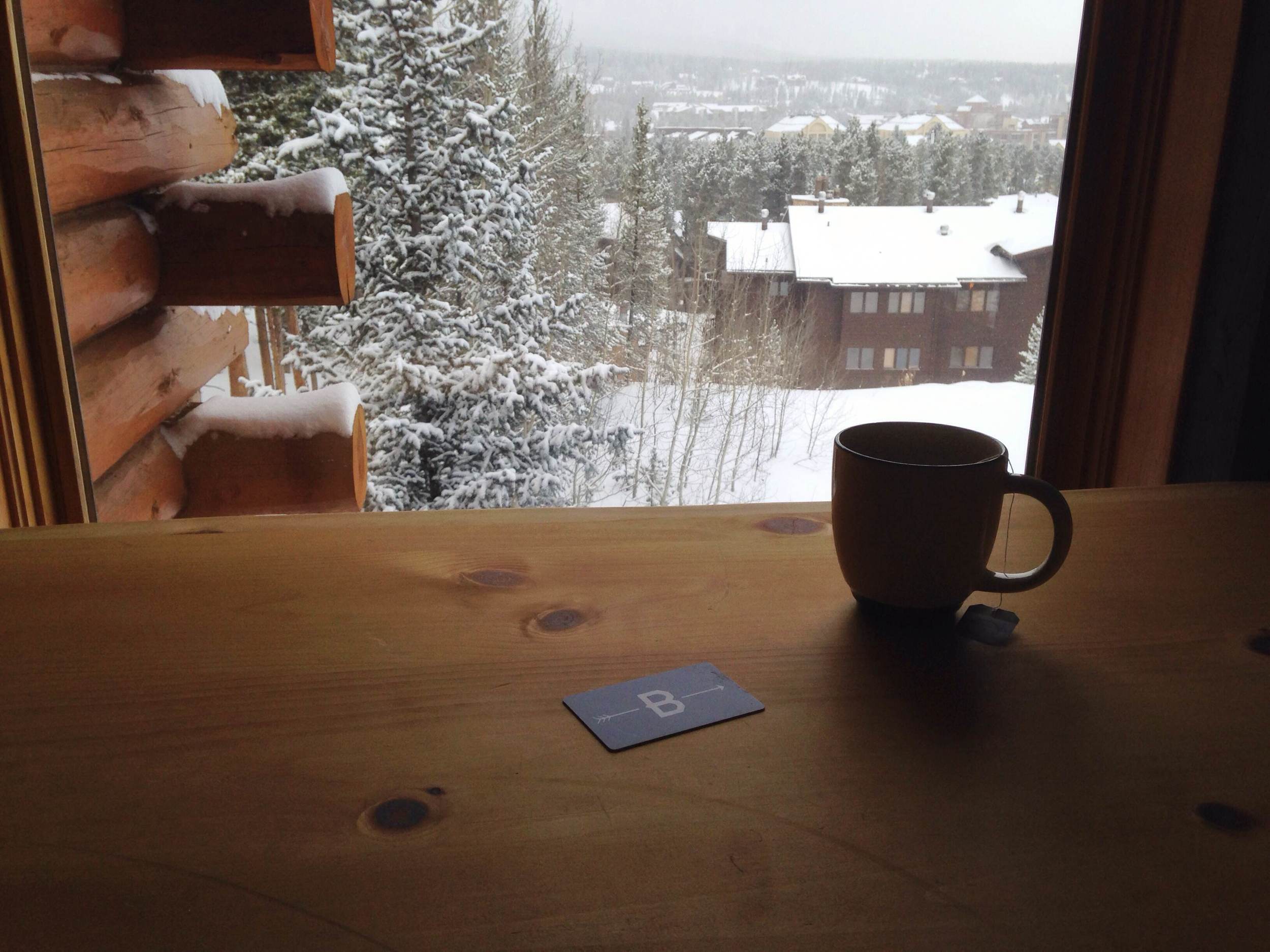 Every window in looks out to a beautiful winter wonderland. Photo by Kassondra Cloos
