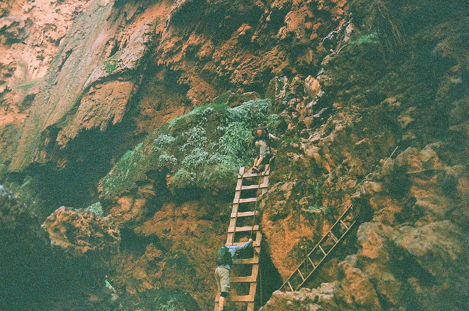 Yep, I climbed this ladder to and from Mooney Falls. It was even sketchier than it looks. Photo by Kassondra Cloos