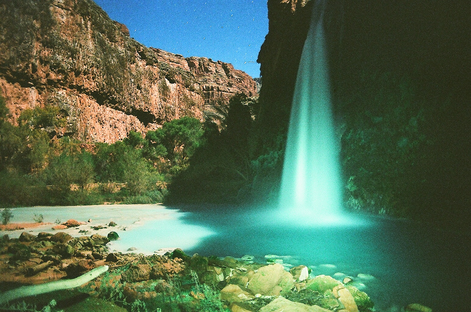 Havasu Falls, at night. Photo by Kassondra Cloos (with assistance from Nick Cote)
