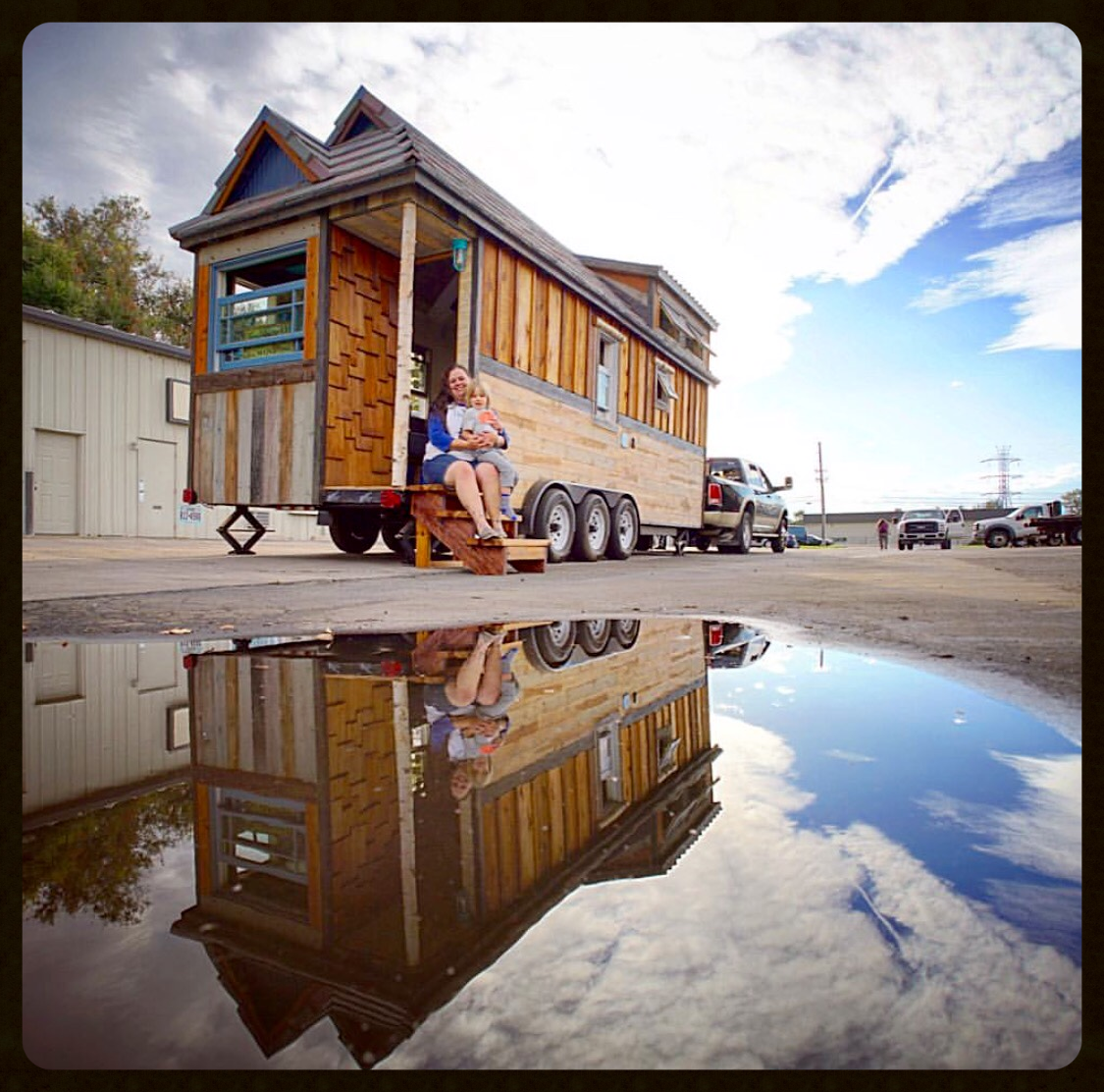 Here are R.A.D. and Meg posing at the the open house we had at Trailer Made Trailers in Denver on our way to our winter parking spot in October 2015. Photo credit to Guillaume Dutilh of Tiny House Giant Journey - he's amazing!