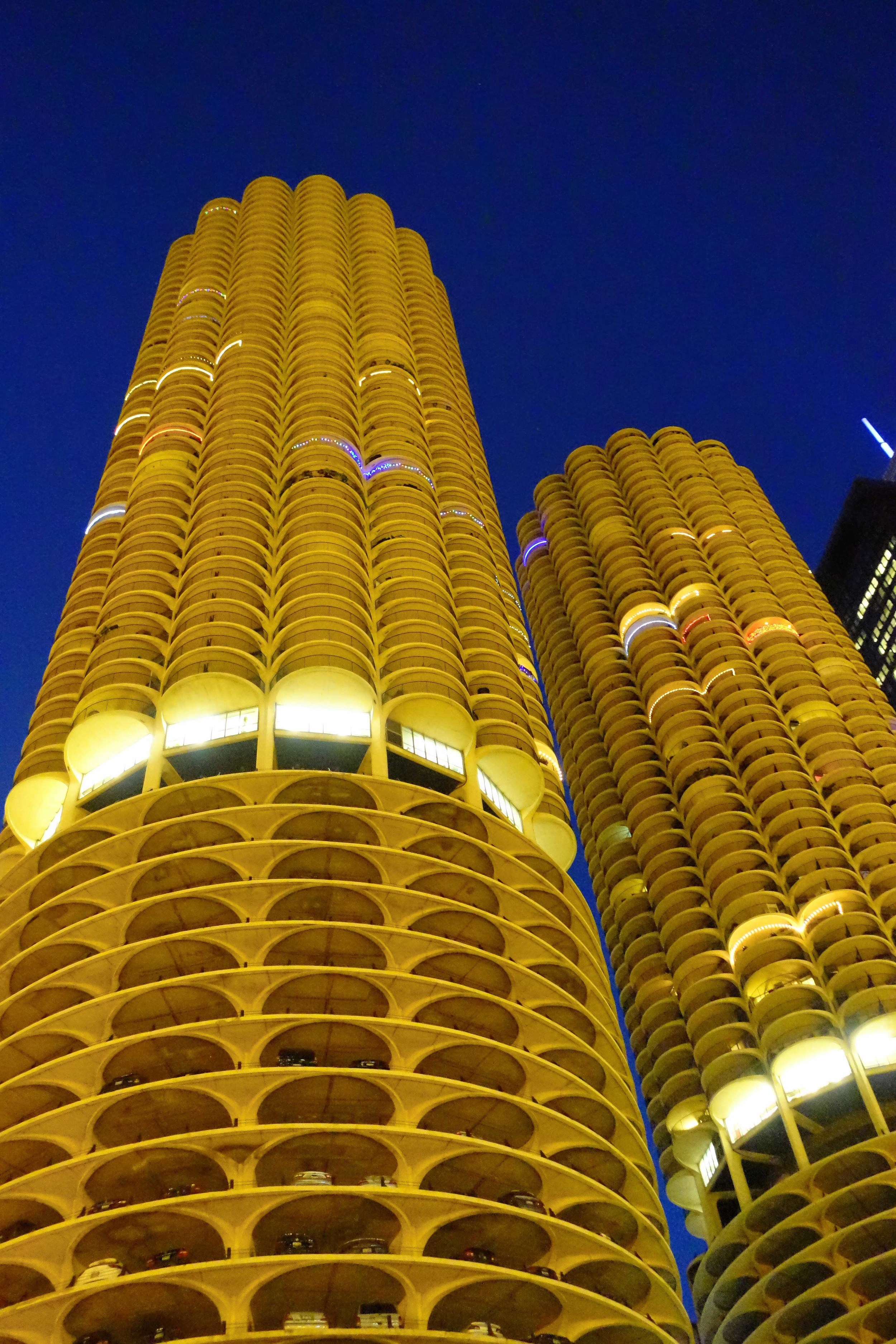 Marina Towers, twilight, 2015