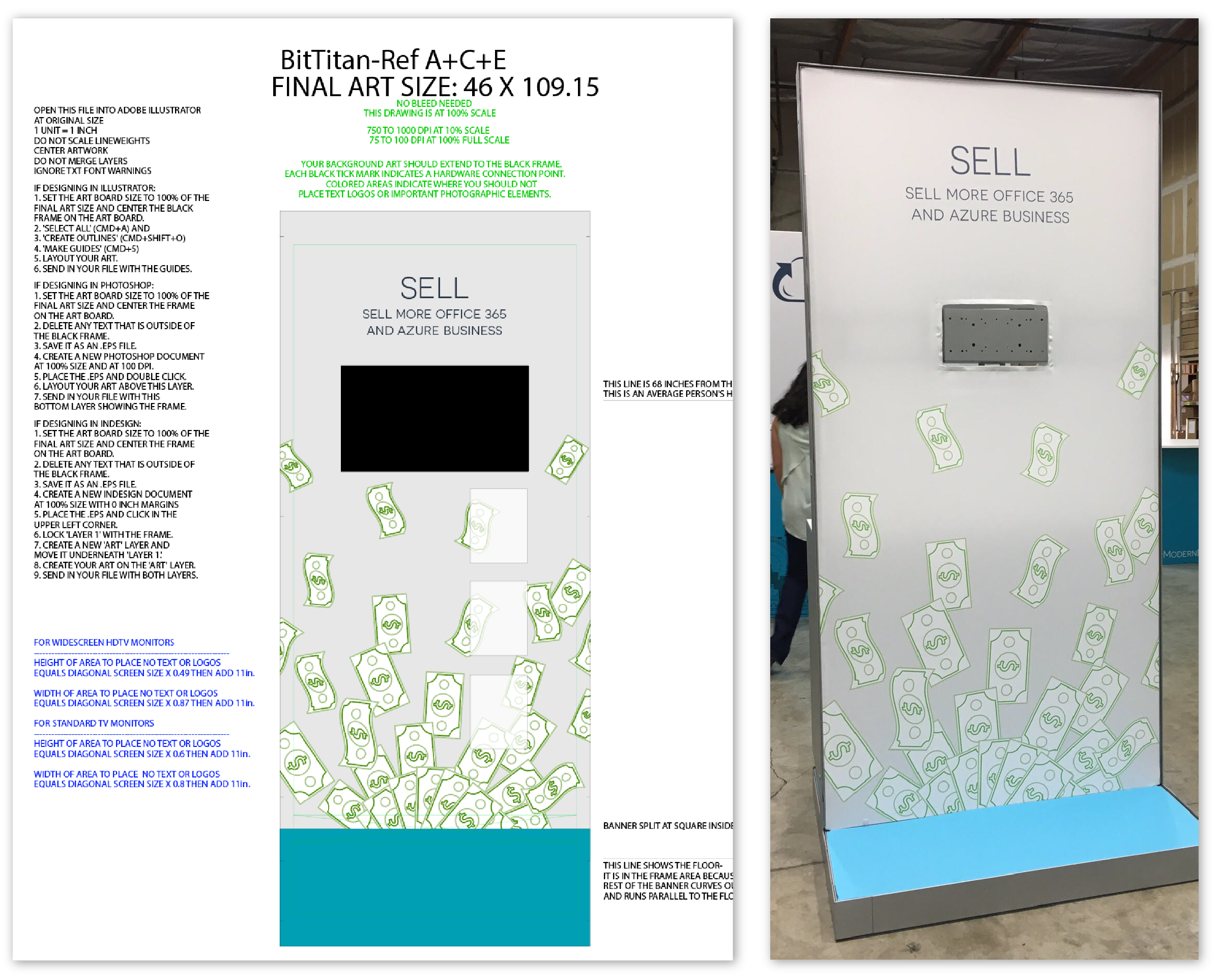 Packaging files sent to Skyline Exhibits, and actual exhibit stands built