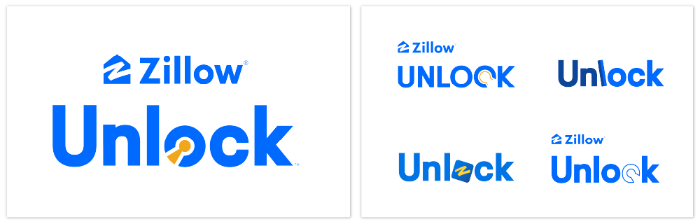 Zillow Unlock logo iterations