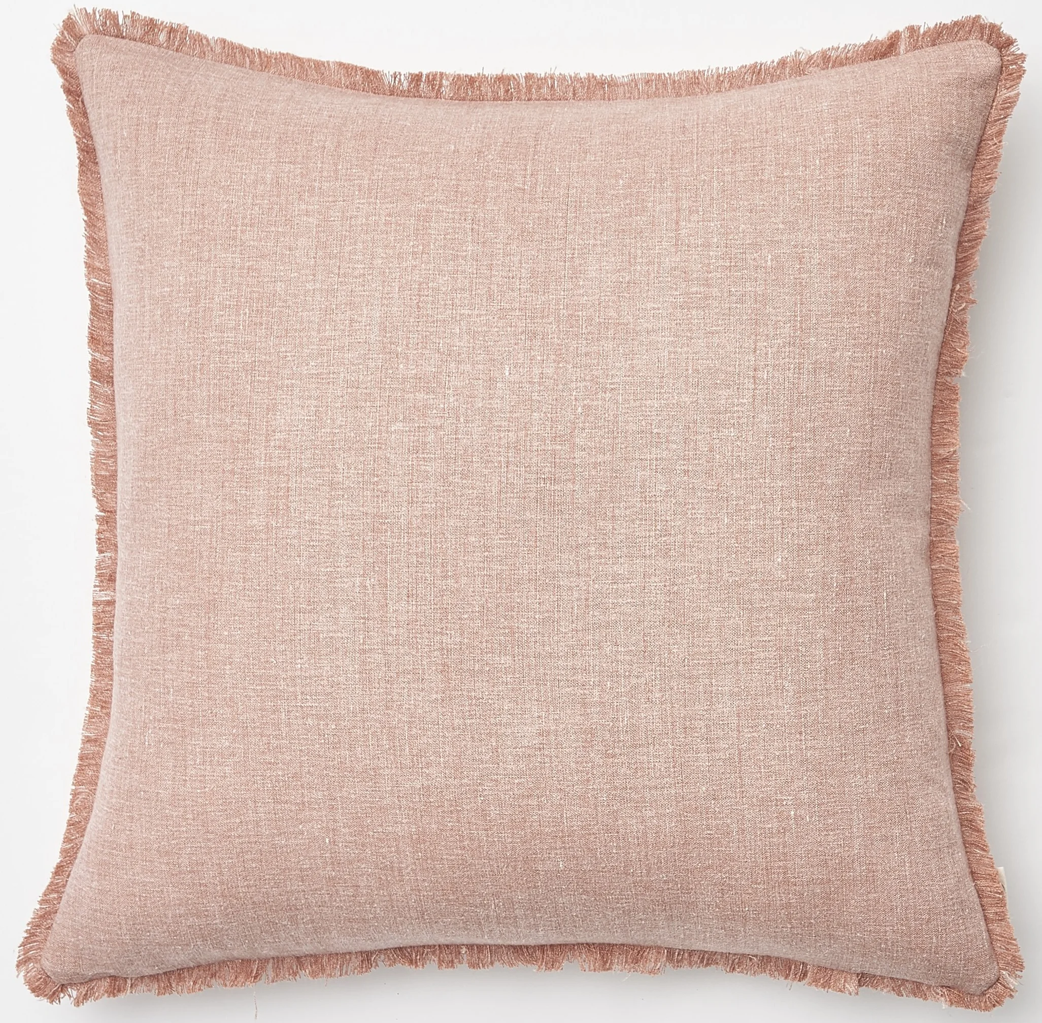 Frayed Edge Heathered Apricot Belgium Linen Pillow