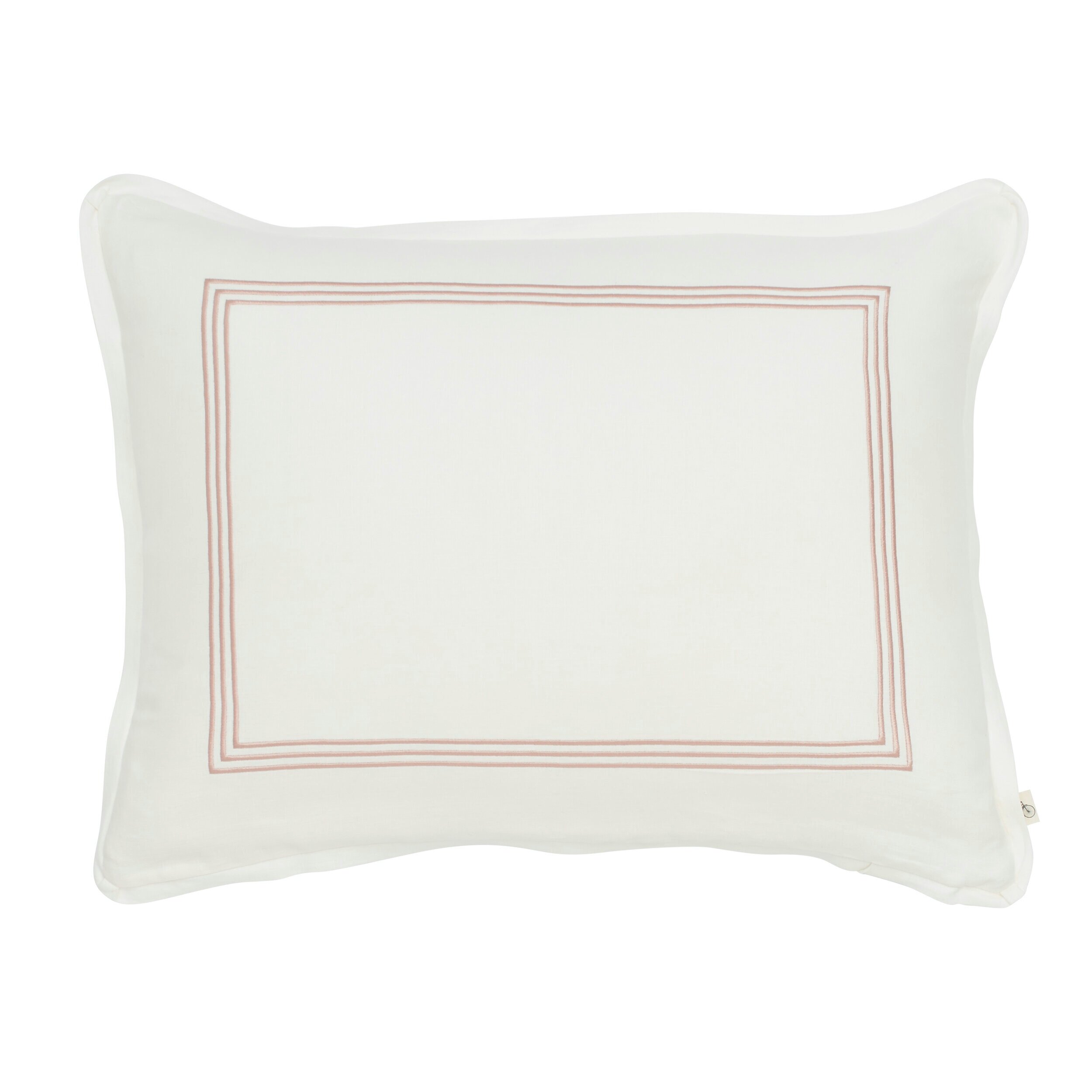 Triple Frame Embroidery on Belgium Linen Sham