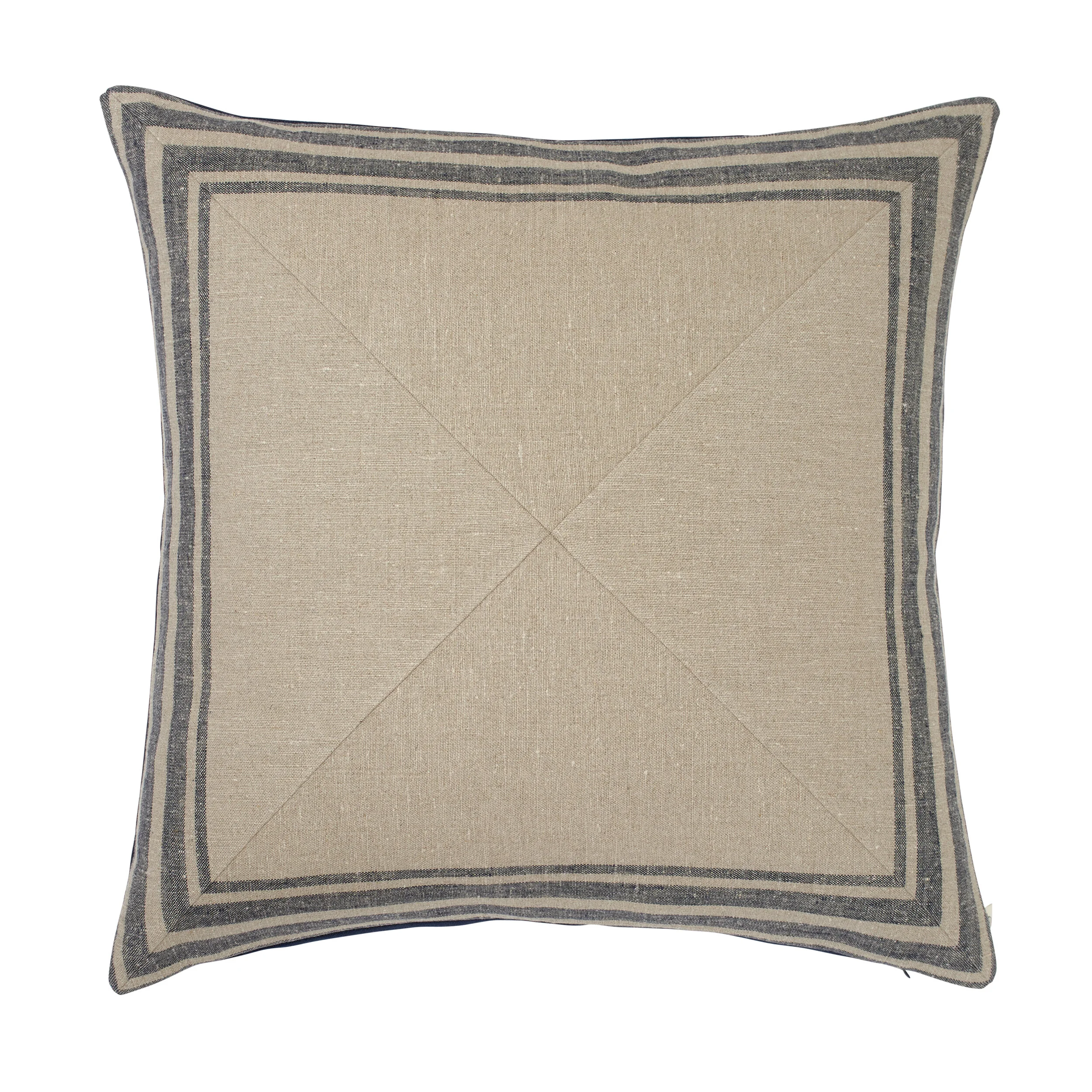 26" Vintage Stripe Mitered Pillow (Available in 2 Colors-Navy and Red)