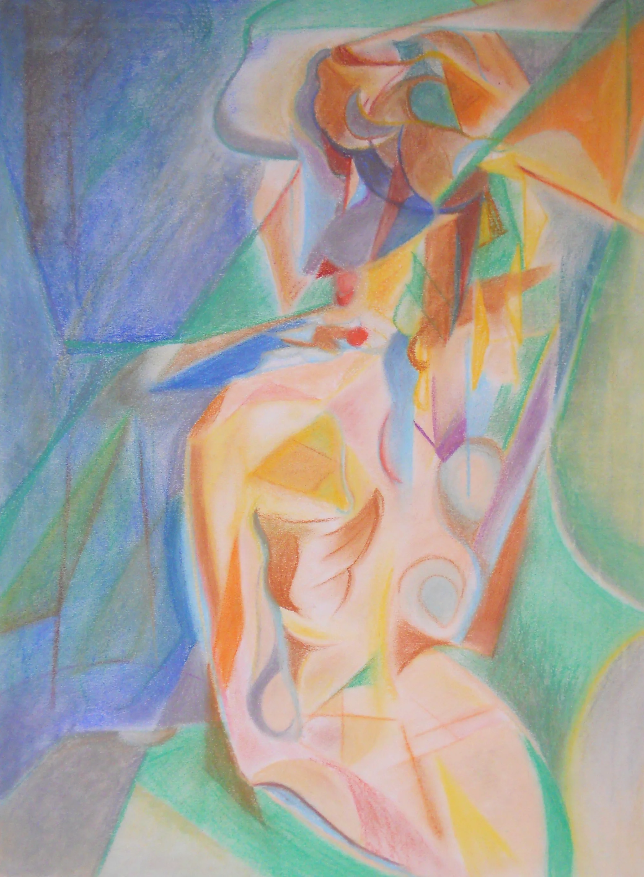 Pastel on paper, from life. Circa 2009.