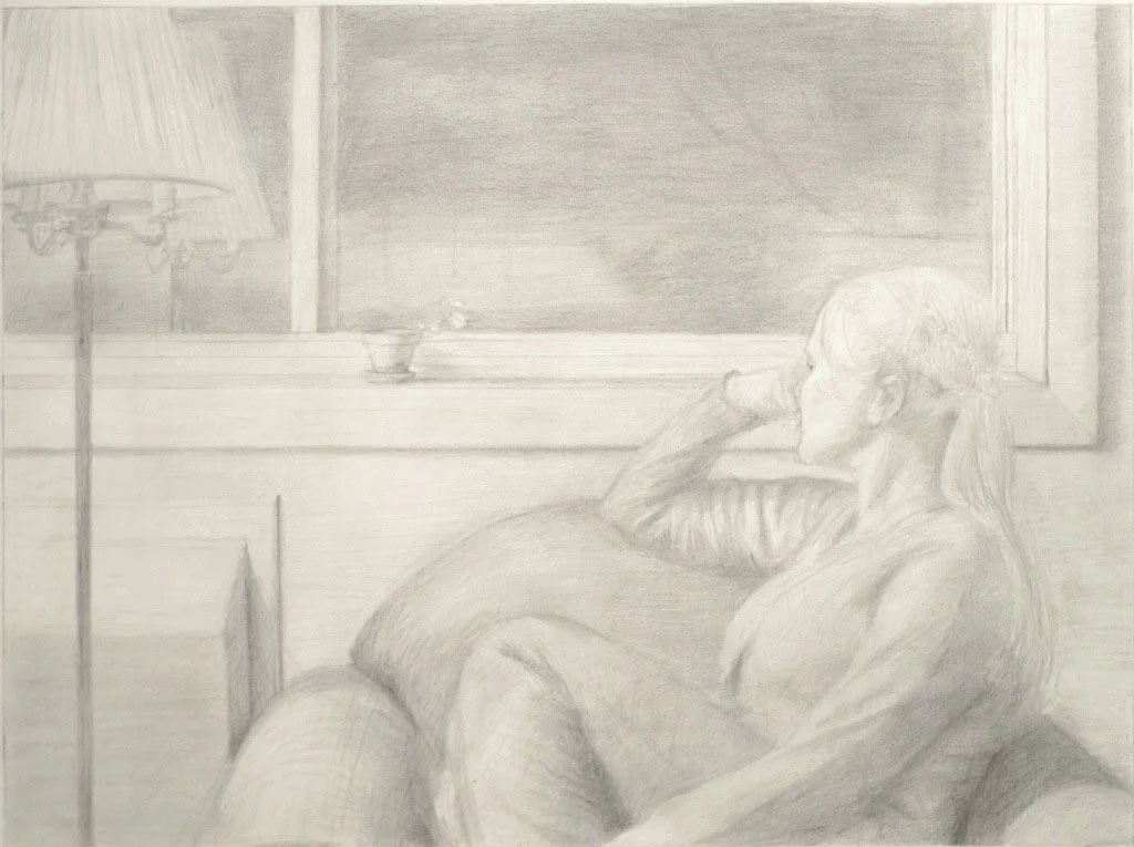 "now we see but dimly" Graphite on paper, 18"x24" Private collection.