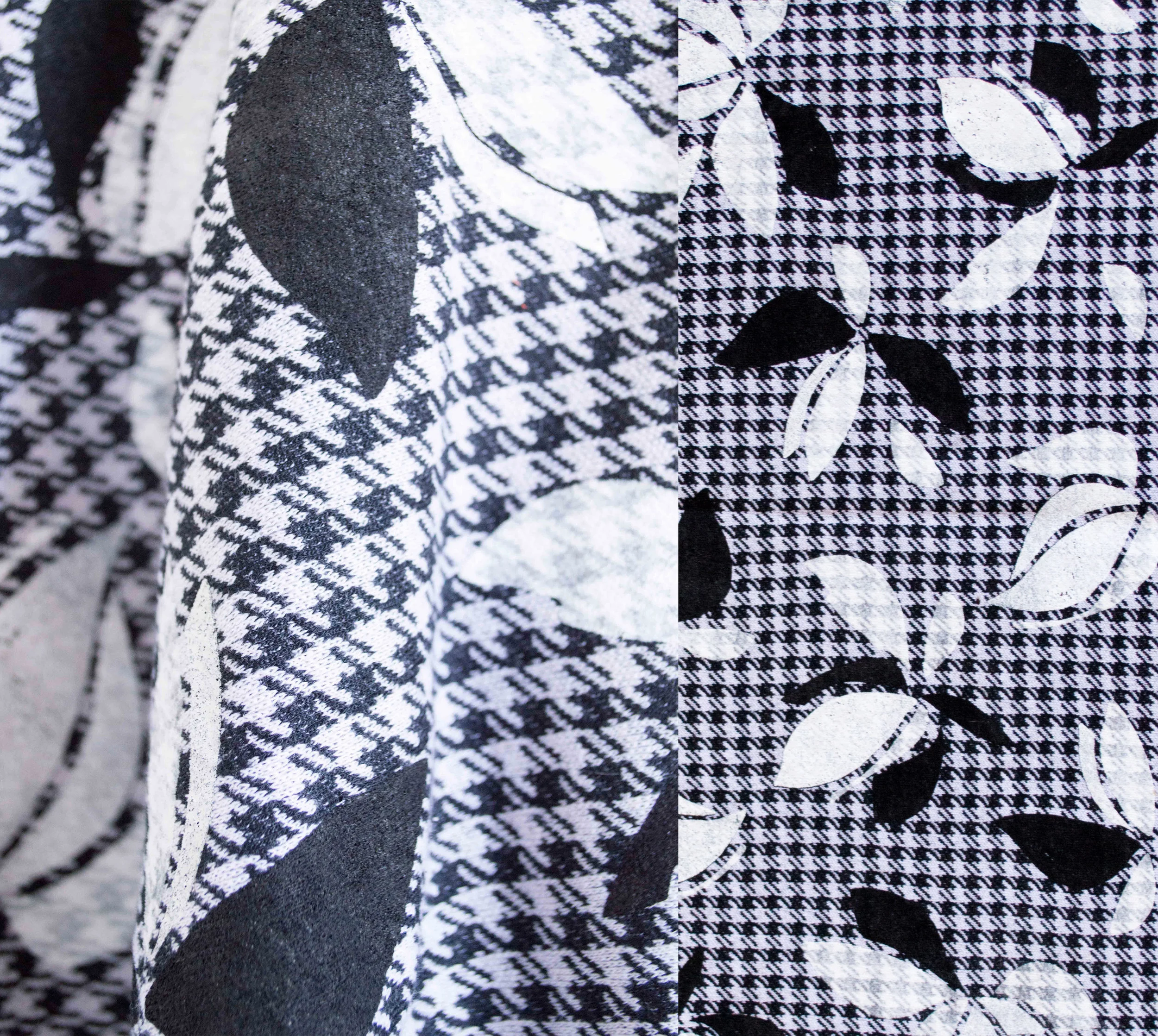 Screen Printing Tossed Floral Hand screened sample, black and white colorway Completed December 2017.
