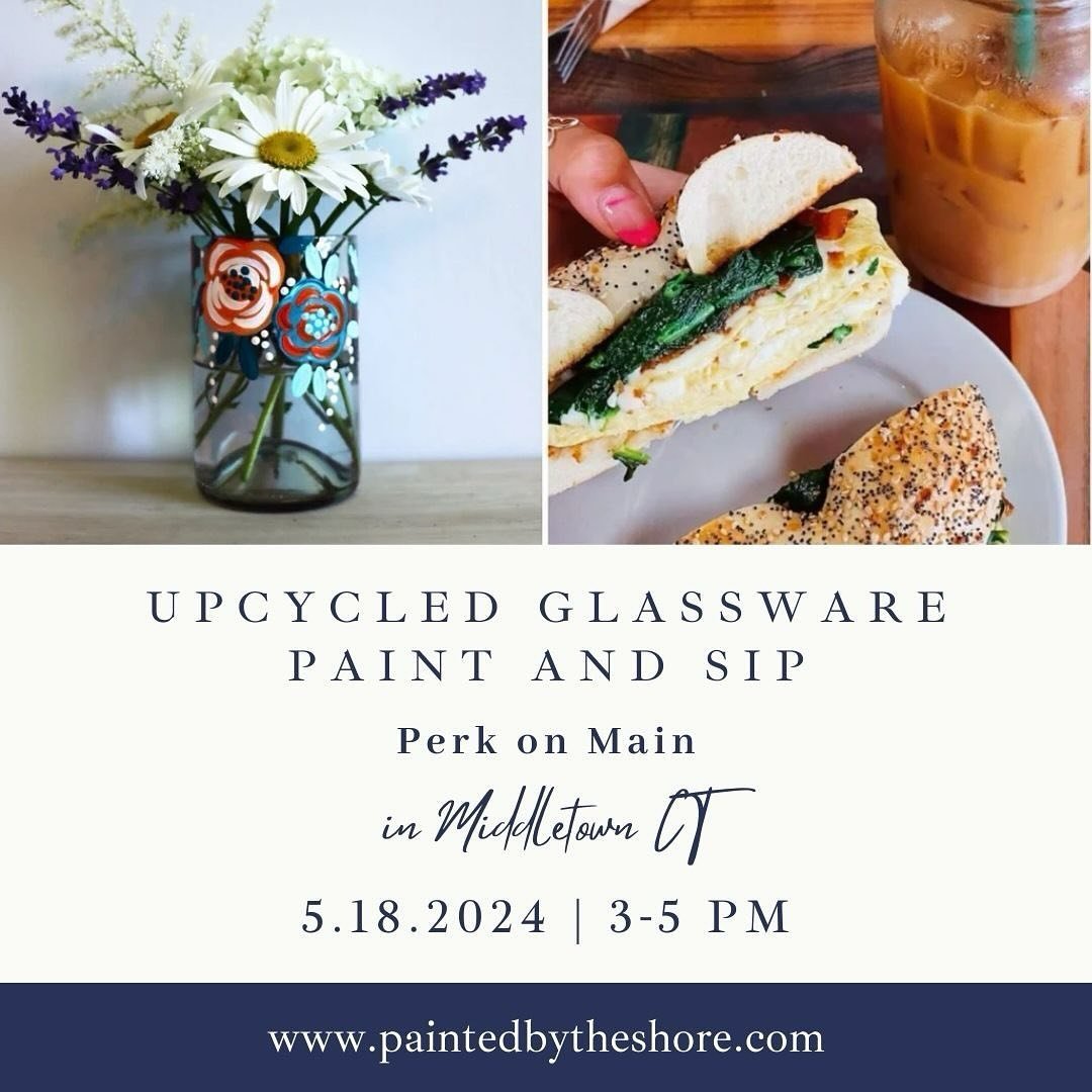 Join us on May 18th for UPCYCLED Glassware Paint and Sip at Perk! 
The&nbsp;TICKET CUT OFF DATE&nbsp;for this event is 5.11.24 (&amp; space is limited to 30 guests) so RSVP early to ensure seating!&nbsp;
For tickets and info please visit: 
https://pa