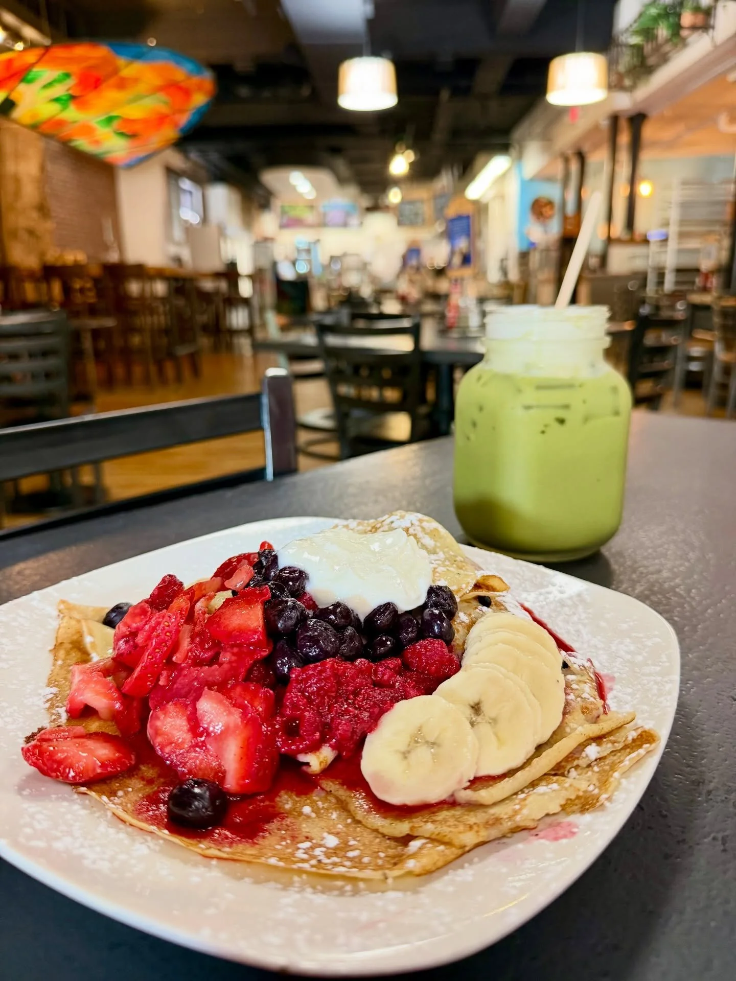 Fully loaded berry good crepe &amp; a house-made matcha please 🍓🫐🌱 

#ctfoodie #cteats #ctbites #connecticutrestaurants #middletownct connecticut brunch