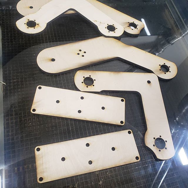 Some laser cut robot parts.
