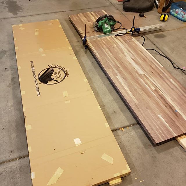 New project. Walnut butcher block soon to be a conference room table.