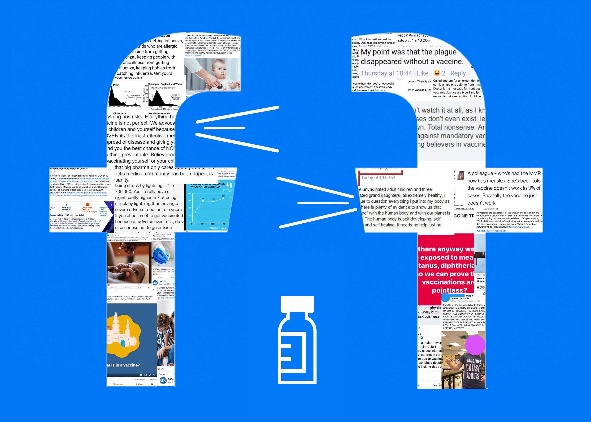 Using posts from anti-vaccine users and scientists of Facebook, I created a photo illustration for the Columbia Missourian about vaccine hesitancy. See the article here
